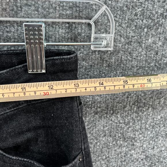 Levis Jeans Womens 25 Black Denim Frayed Hem High Rise Skinny Floral‎ Bohemian - Picture 7 of 15